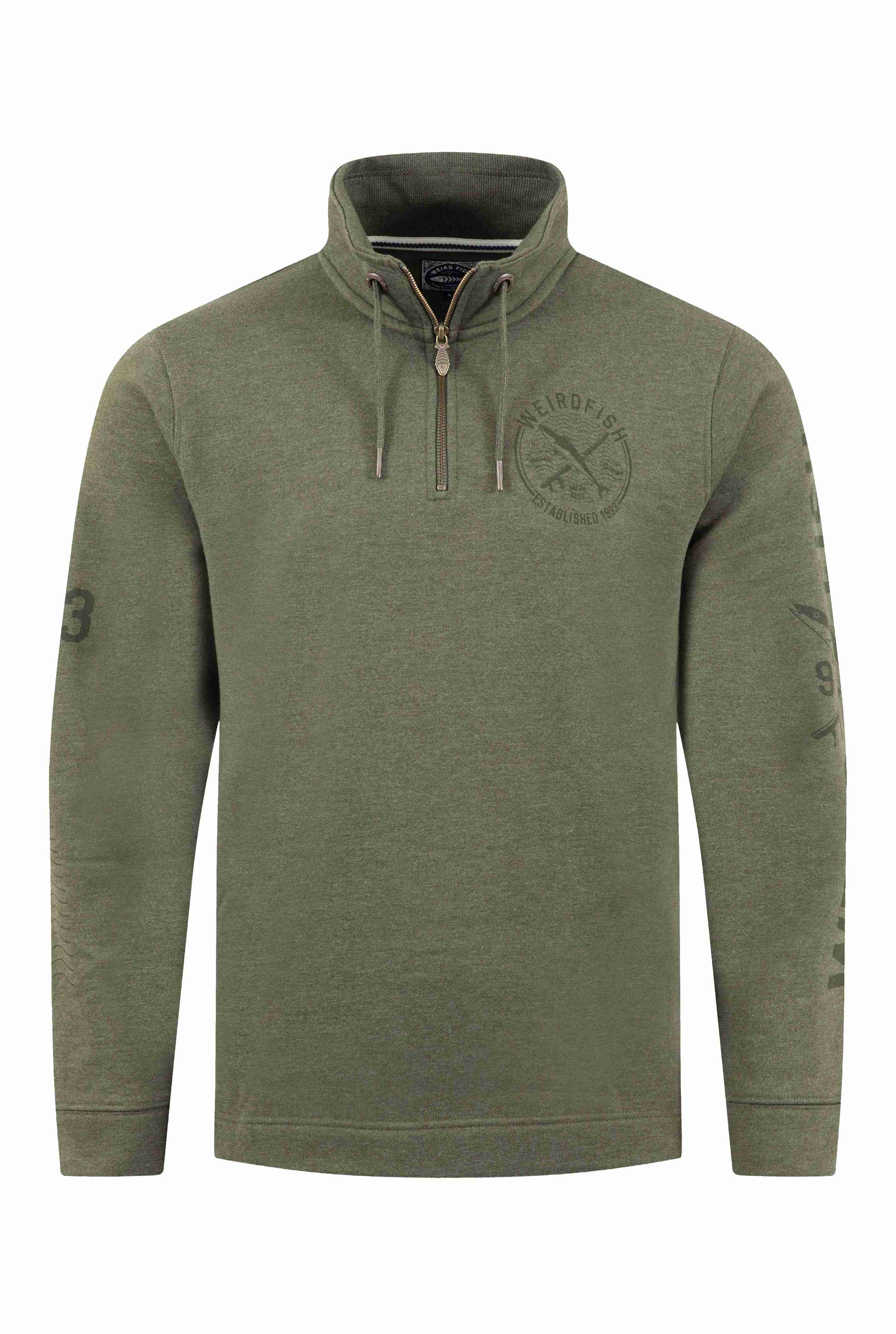 Oakville Graphic 1/4 Zip Sweatshirt Deep Lichen Green