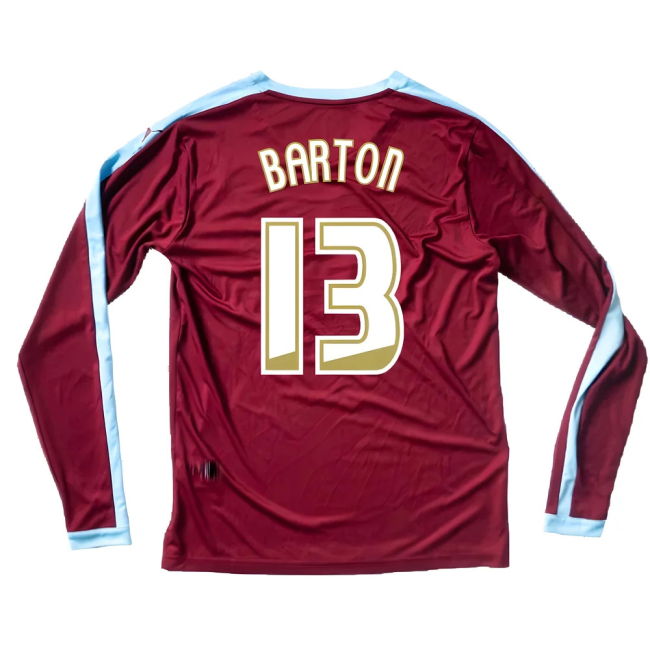 Burnley Long Sleeve Home Shirt Excellent S Barton #13 Elite Perfor...