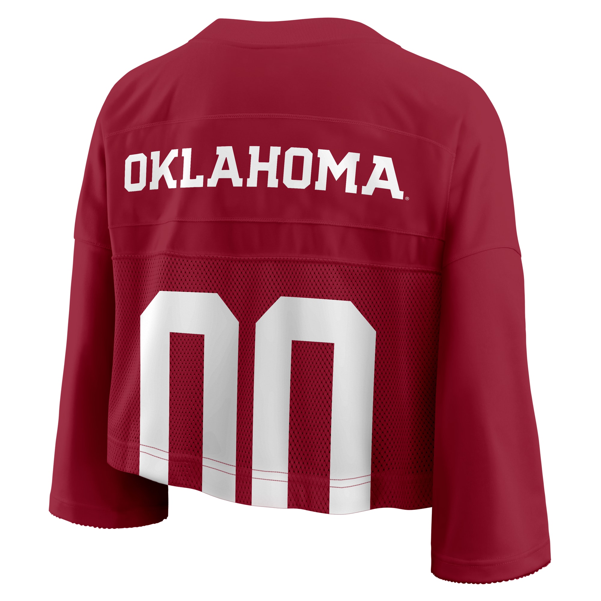 [NJP] Oklahoma Sooners Women's Cropped Mesh Dri-FIT Fashion Jersey - Crimson