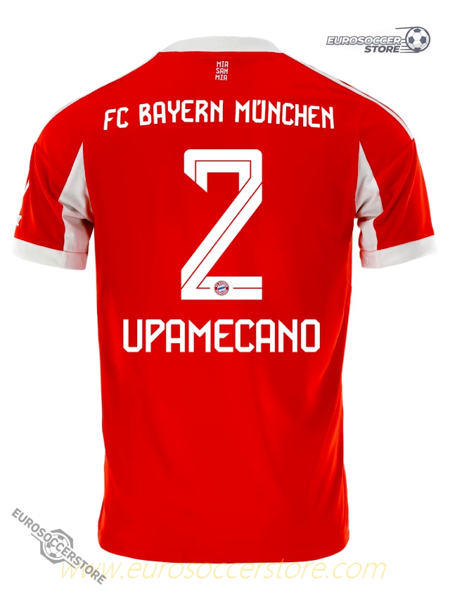 FC Bayern Munich Home Jersey 2025-26 Season Featuring Upamecano with Number 2