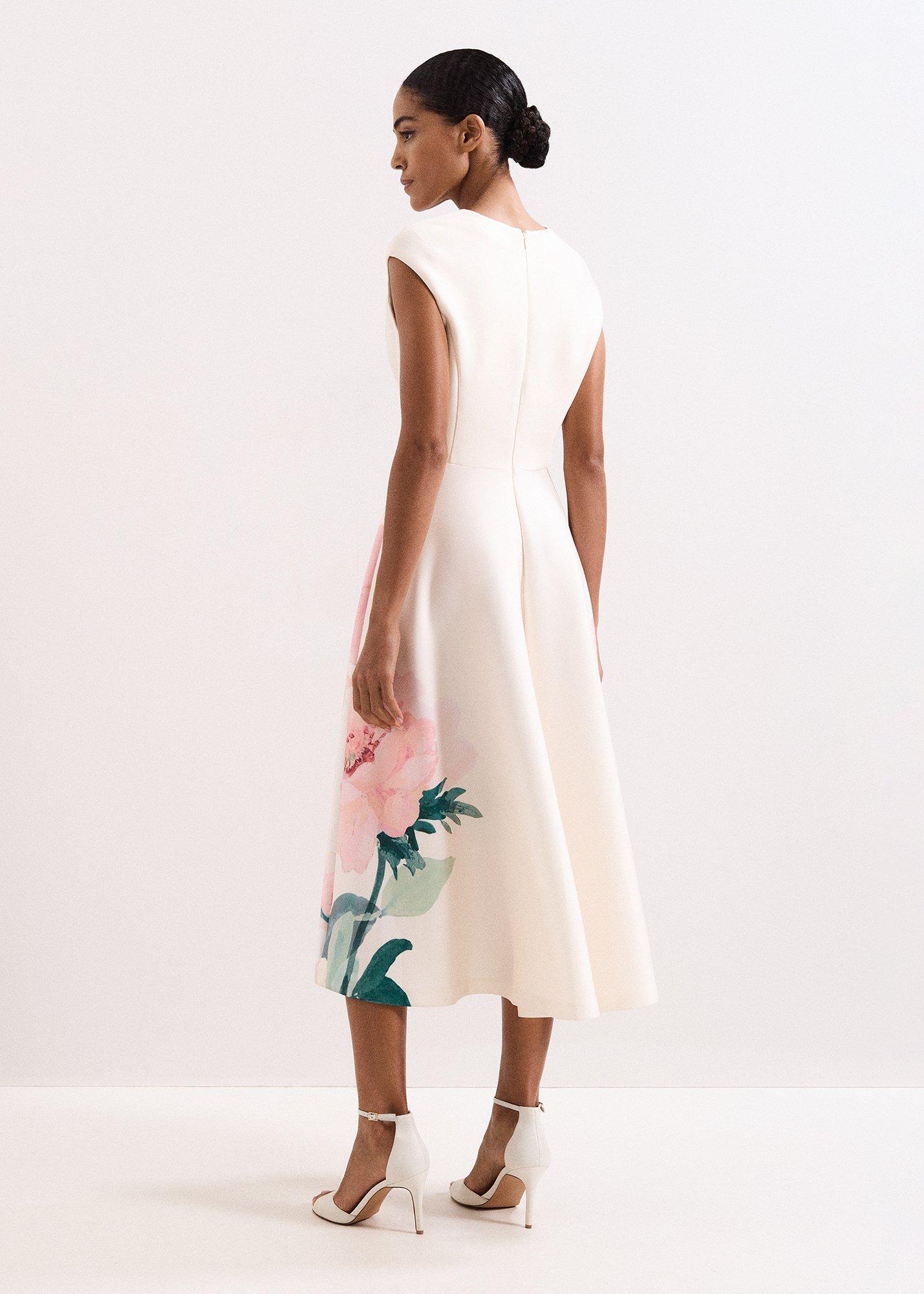 Rakhi Scuba Floral Printed Midi Dress