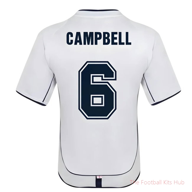 England 2002 Retro Football Shirt (Campbell 6)