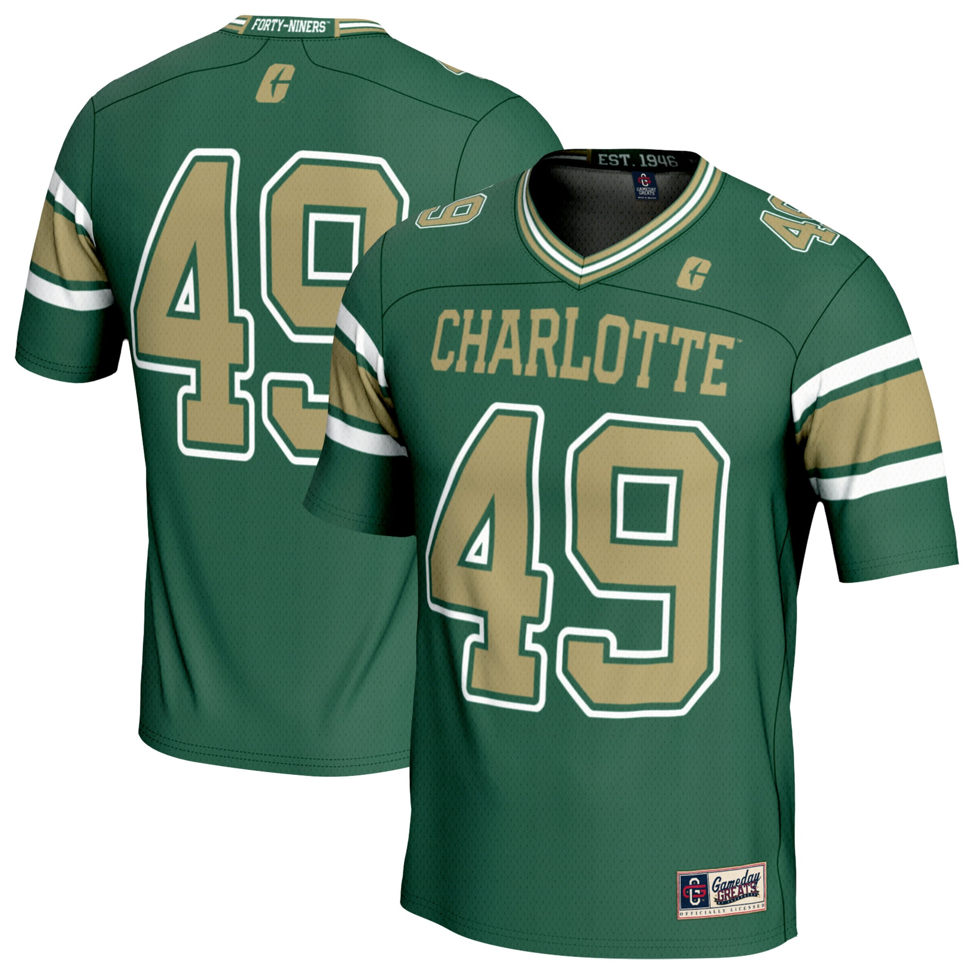 #49 Charlotte 49ers GameDay Greats Unisex Lightweight Football Fashion 2026 Season Football Jersey - Green