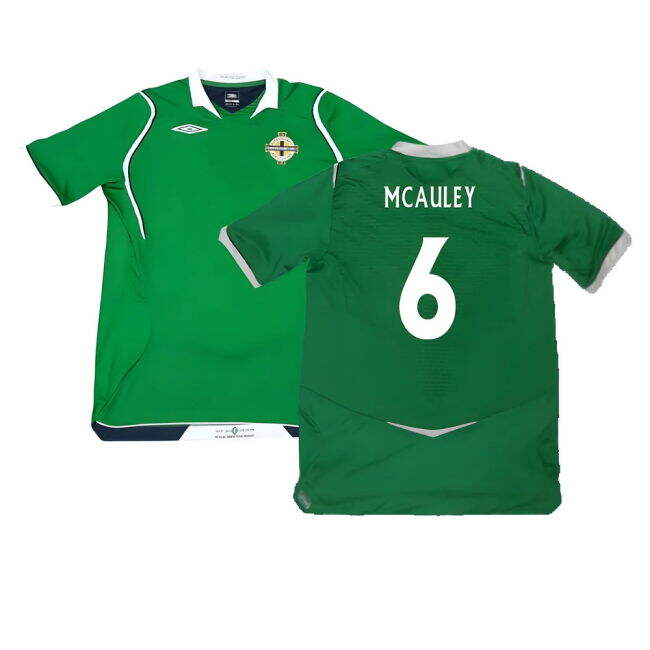 Low Value Northern Ireland 2008-09 Home Shirt ((Excellent) M) (McAuley 6) Elegant