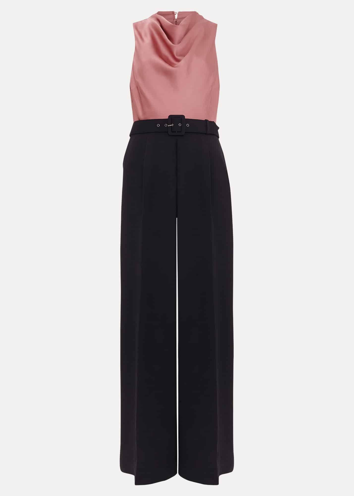 Petite Sabina Satin Wide Leg Jumpsuit
