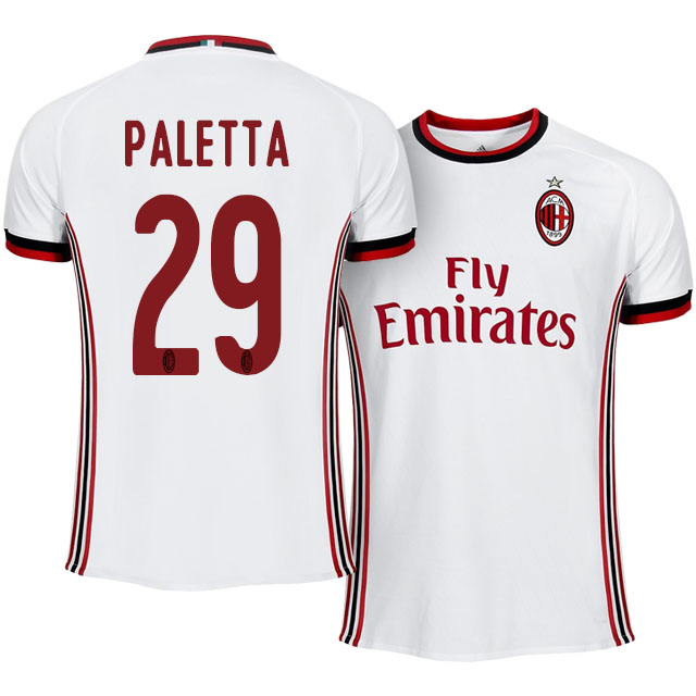AC Milan Away 201718 Gabriel Paletta 29 Soccer Jersey Shirt -