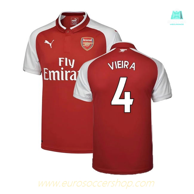 Arsenal 17/18 Home Football Shirt Adult Size XS ((Excellent) XS) (Vieira 4)