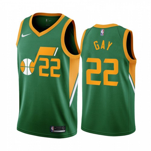 Utah Utah Jazz #22 Rudy Gay Green Womens NBA Swingman 2020-21 Earned Edition Jersey Womens