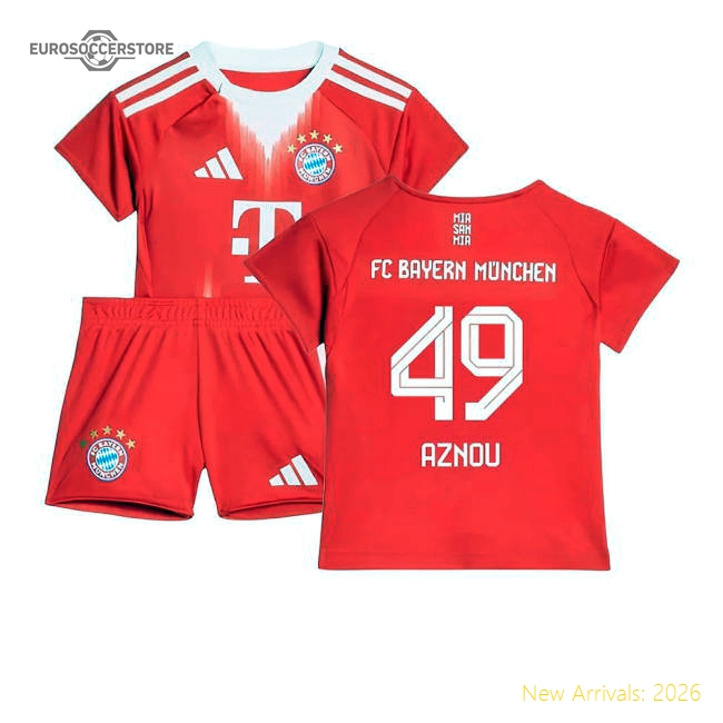 Popular 2025-2026 Bayern Munich Home Baby Kit (Aznou 49)
