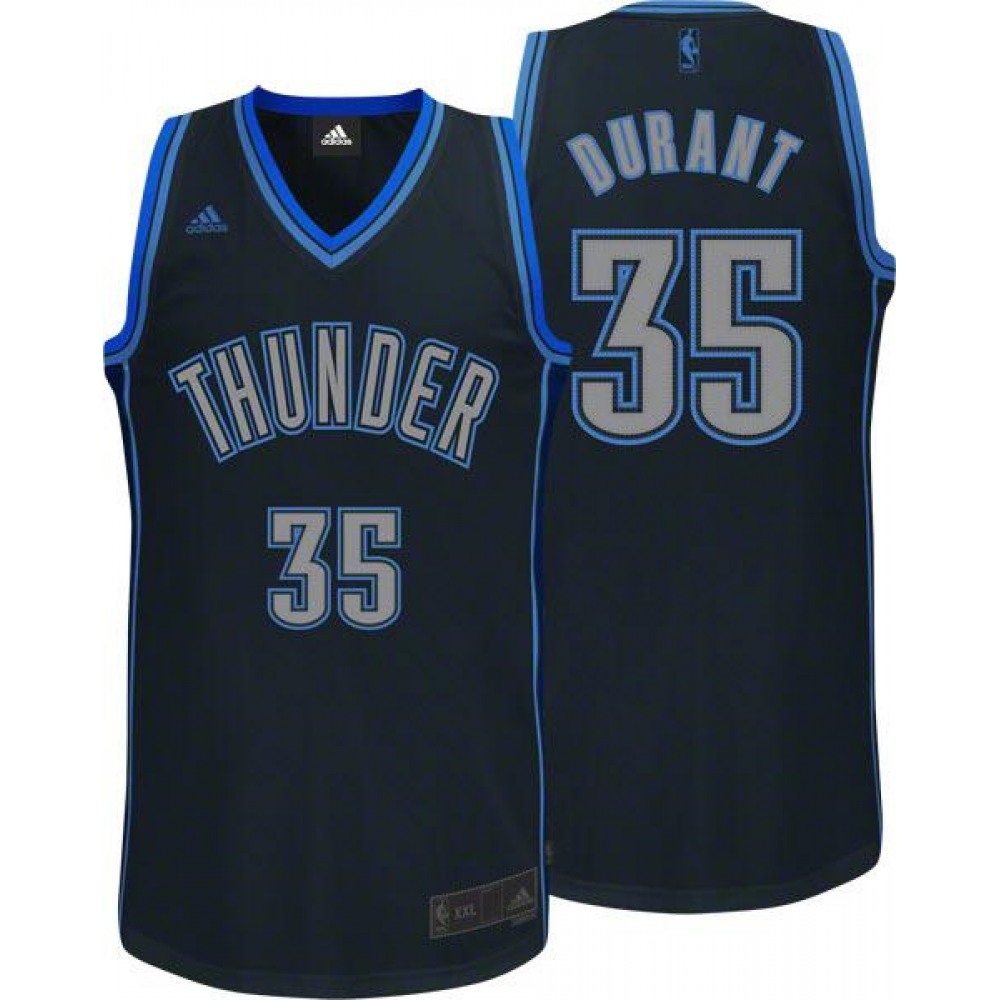 Collector's Item Rare Men's Thunder #35 Kevin Black Basketball Jersey