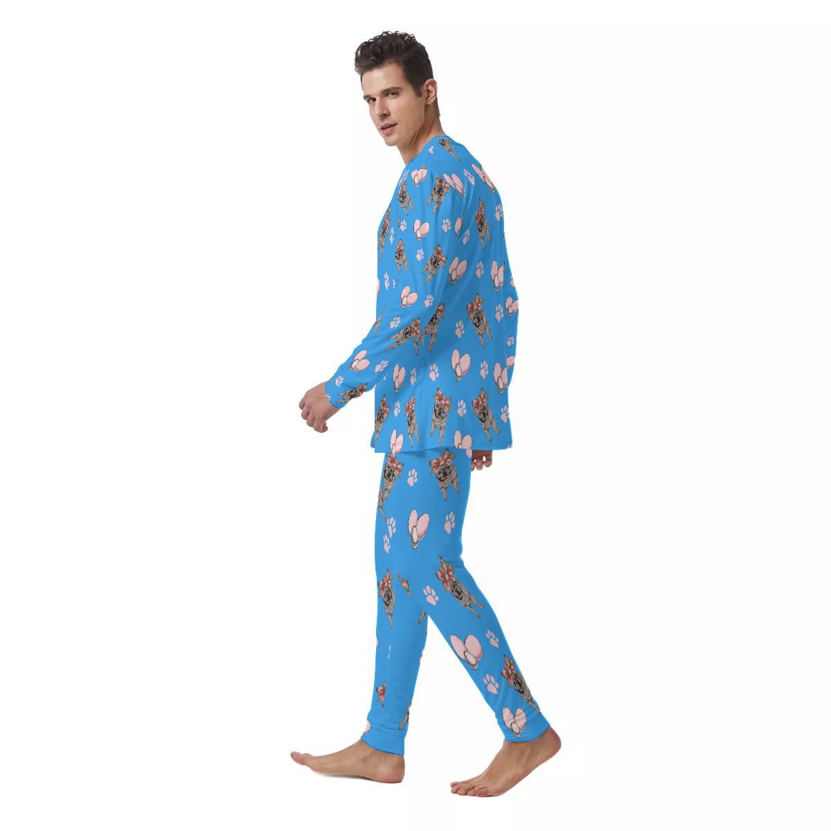 French Bulldog Warm Harley - Comfortable Men's Pajamas Summer Wear