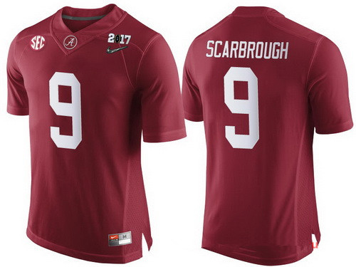 Men's Alabama Bama Red 2017 game jersey Bo Scarbrough #9 stitched