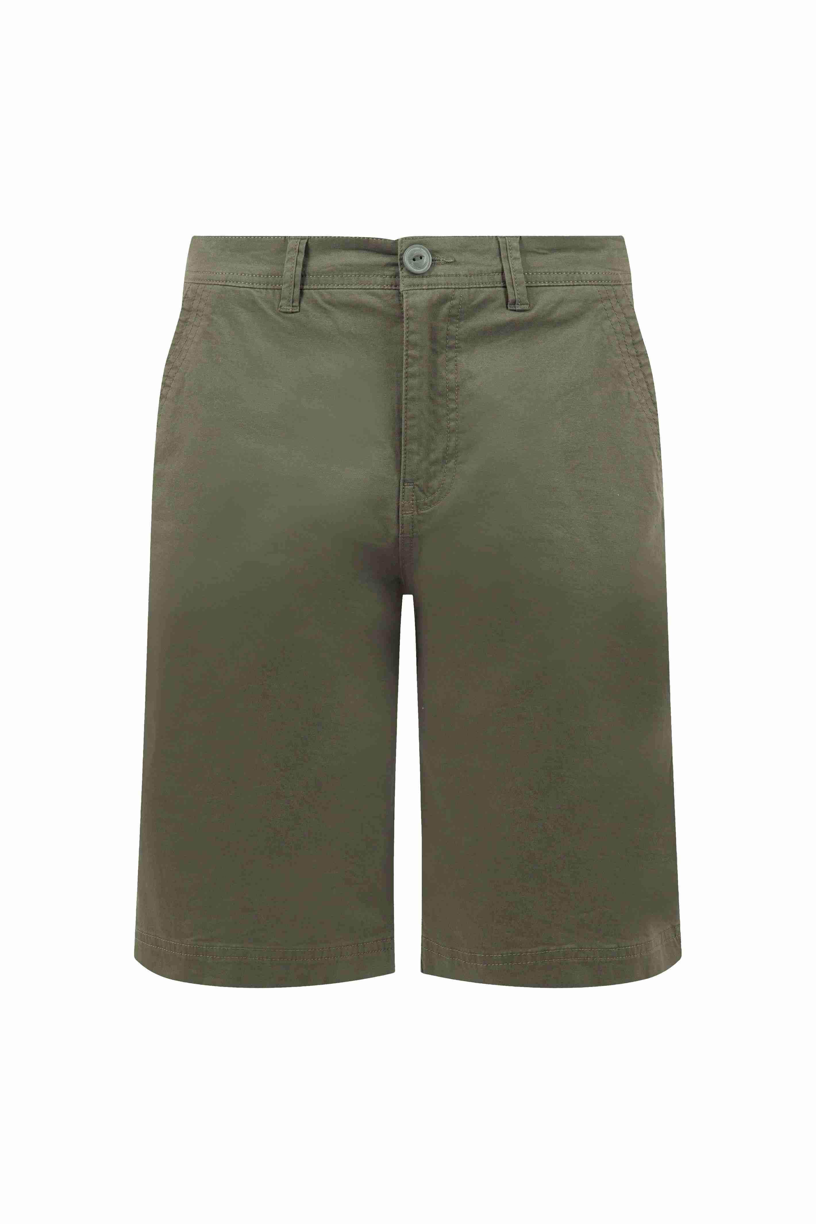 Rayburn Cotton Flat Front Shorts Dark Olive