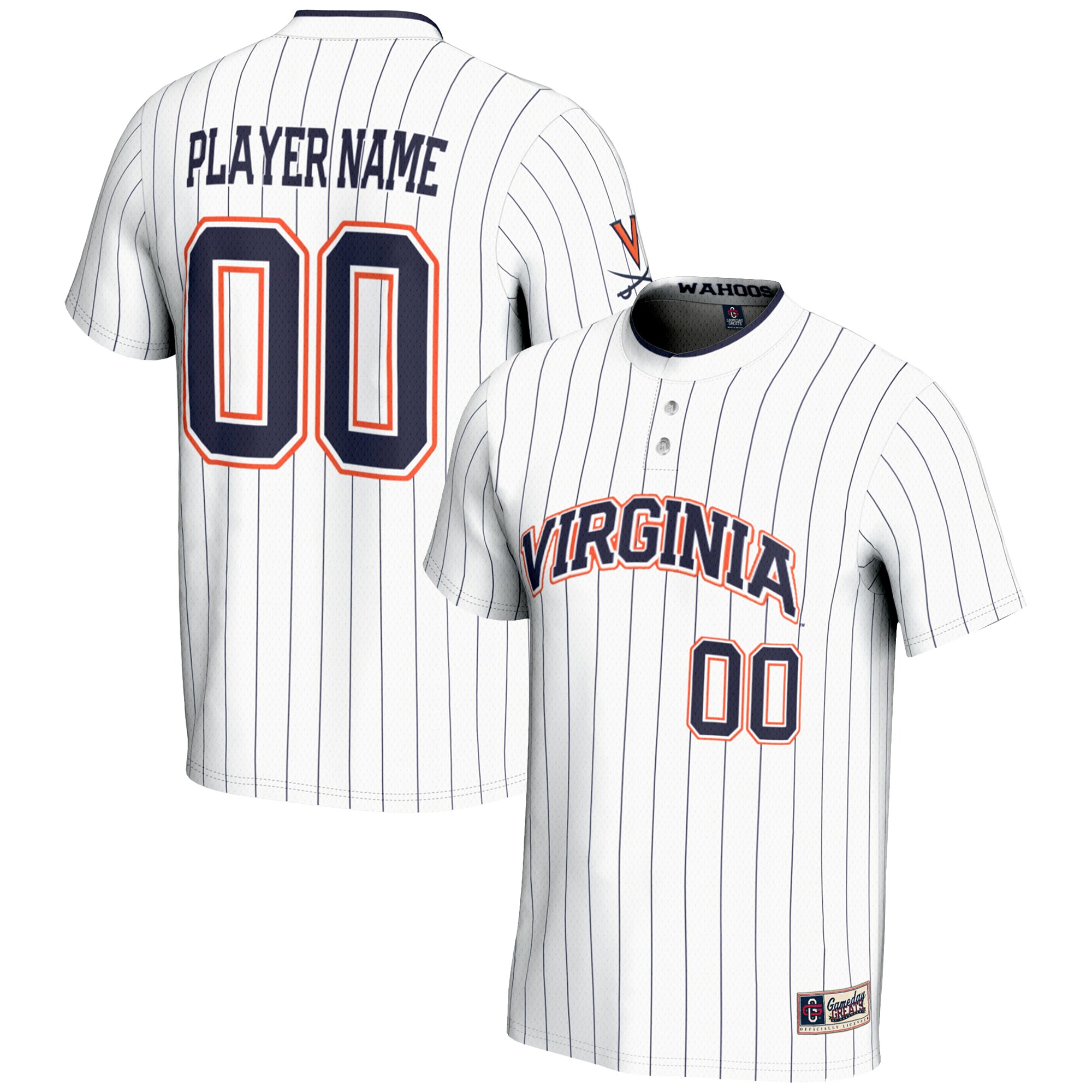 [DDG] Virginia Cavaliers GameDay Greats Youth NIL Pick-A-Player Lightweight Softball Jersey - White