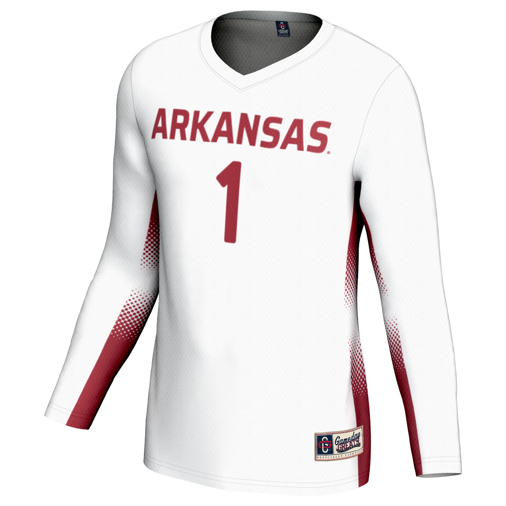 [DDG] Arkansas Razorbacks GameDay Greats Unisex Lightweight Volleyball Jersey - White