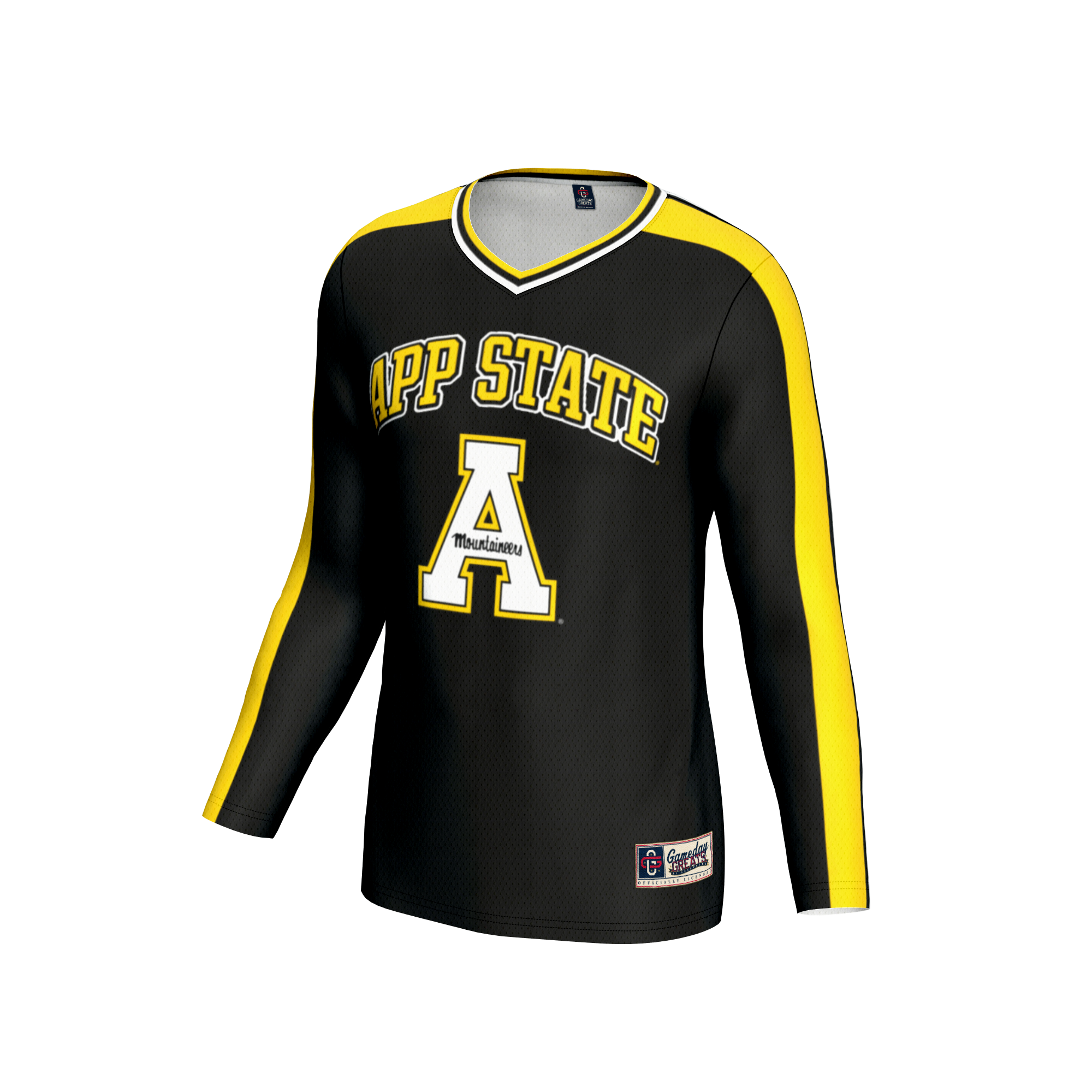 [NJP] Appalachian State Mountaineers GameDay Greats Unisex Women's Volleyball Lightweight Fashion Jersey - Black