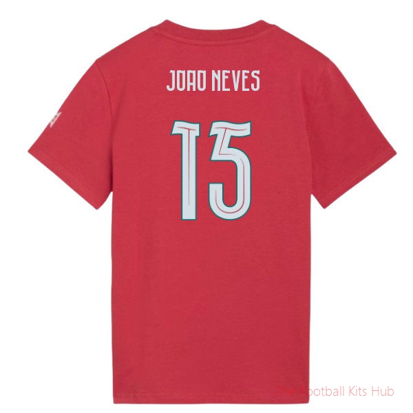 [JED] 2026/27 Portugal FtblCulture Tee (Red) - Kids (Joao Neves 15)