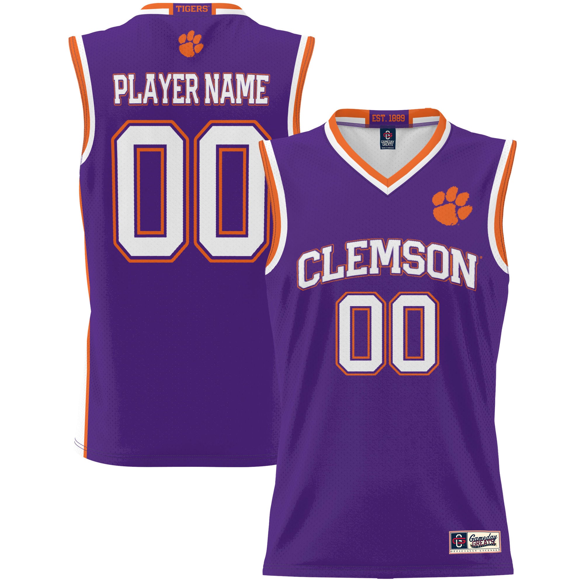 [NJP] Clemson Tigers GameDay Greats Unisex Lightweight NIL Pick-A-Player Women's Basketball Jersey - Purple