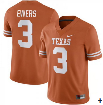 Men's UT Longhorns Orange 2024 alternate jersey Quinn Ewers #3
