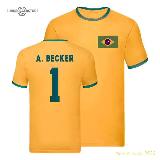 Brazil Ringer T-Shirt (Alisson Becker 1)