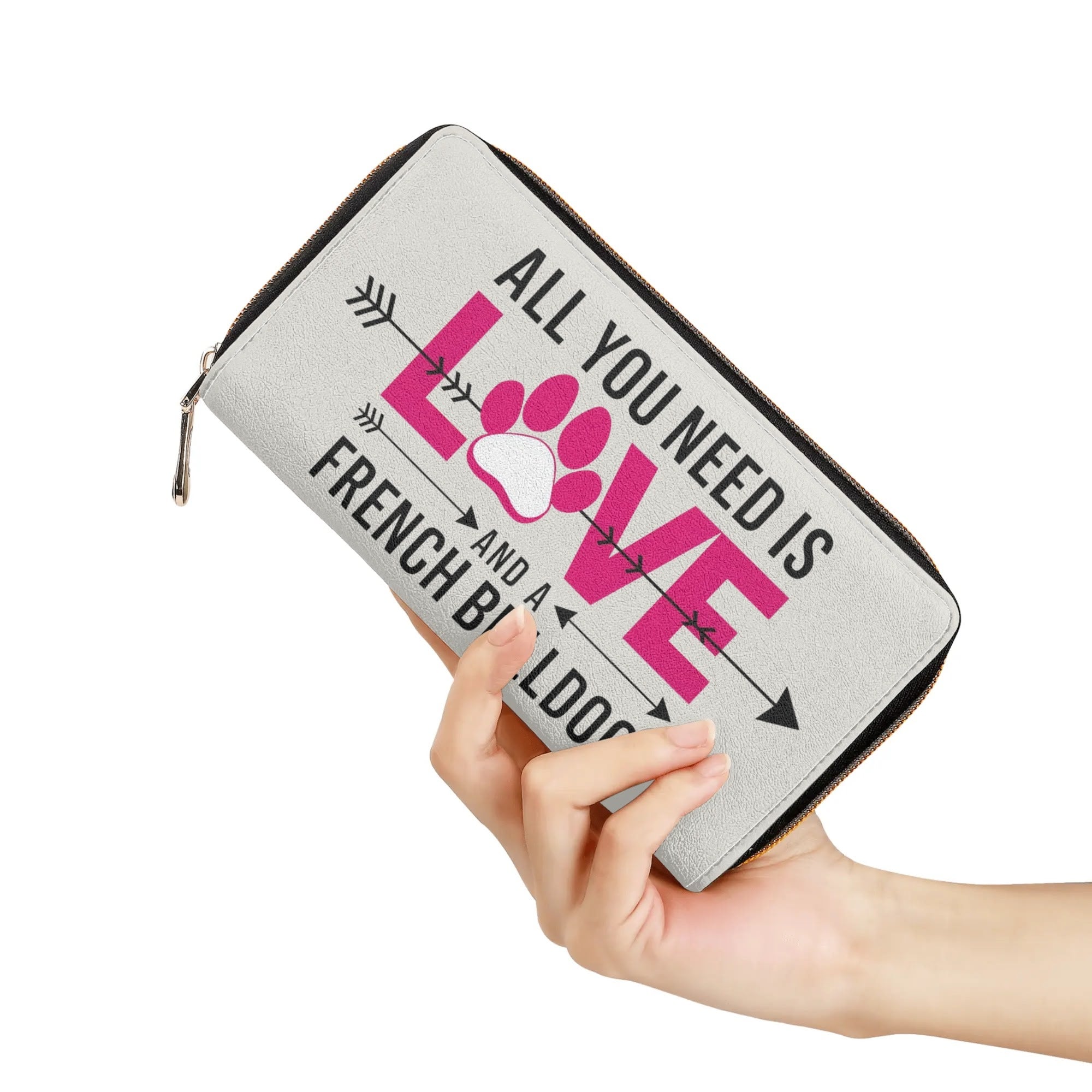 Roxy - Trendy Leather Zipper Wallet Frenchie Themed Wear | Stylish Look