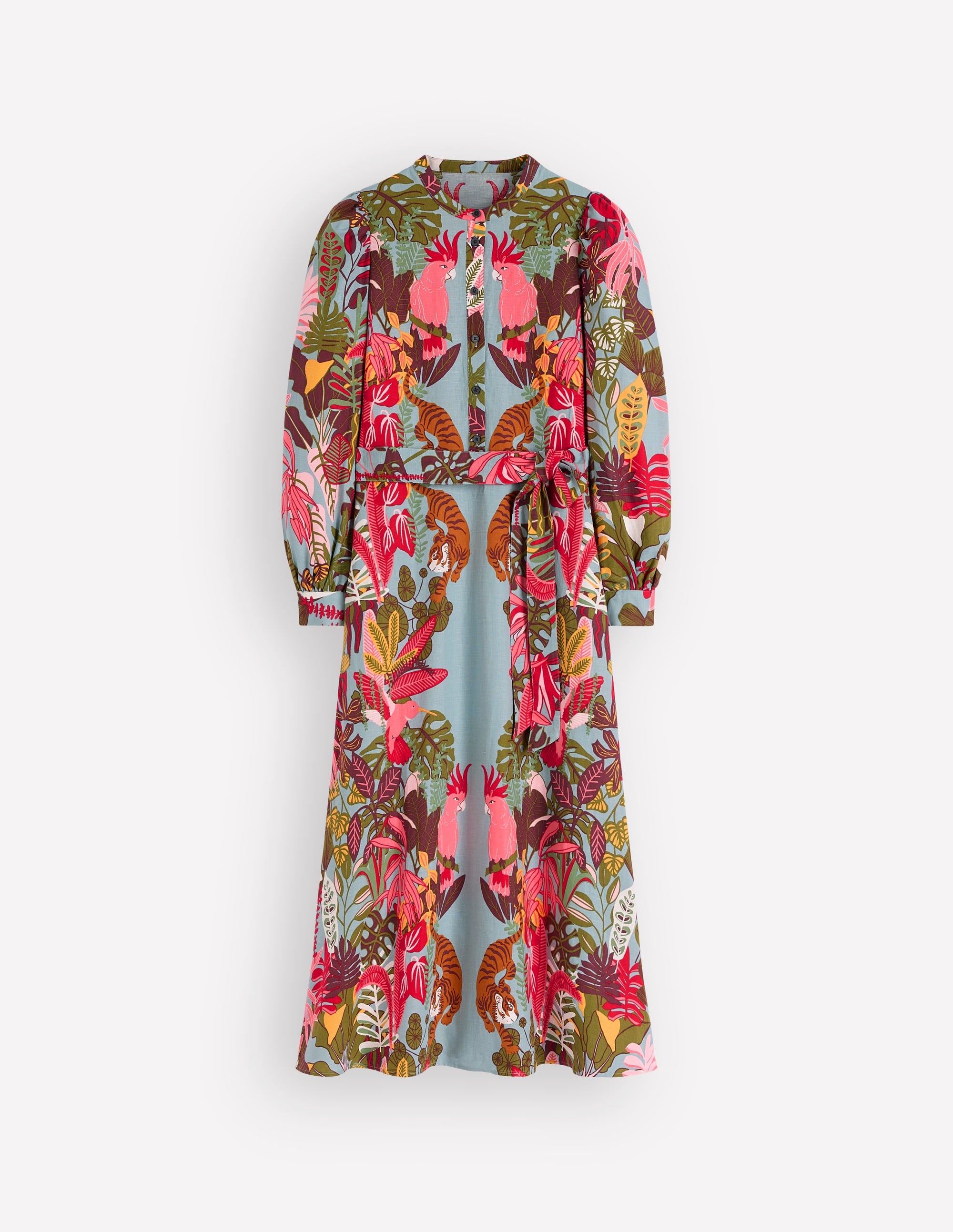 Ava Linen Blend Midi Dress