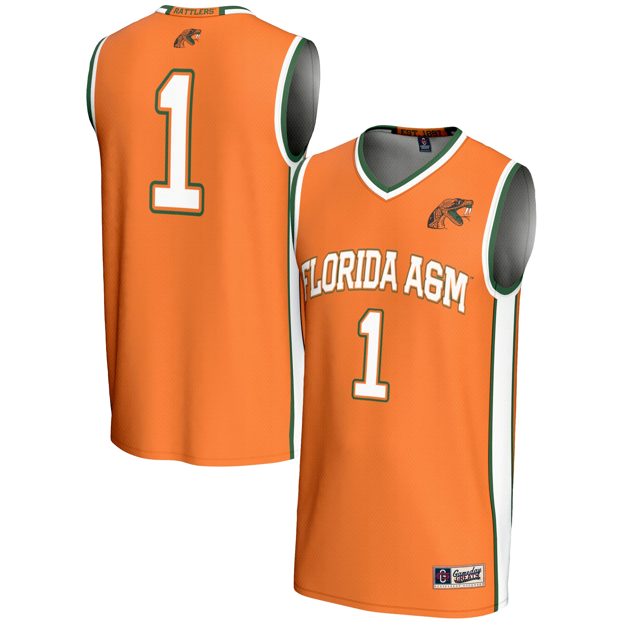 [NJP] Florida A&M Rattlers GameDay Greats Unisex Lightweight Basketball Jersey - Orange