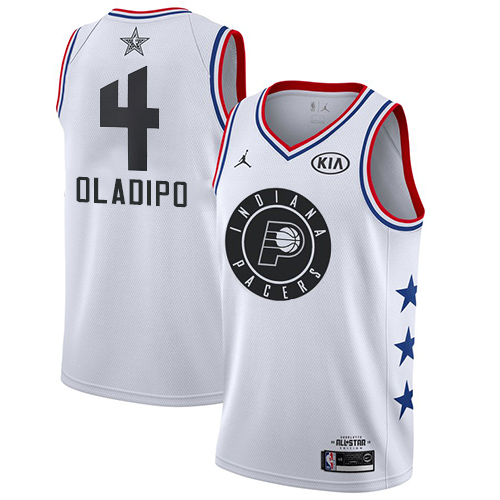 Top-Grade IND #4 Victor Oladipo 2019 Icon NBA Swingman Jersey White -