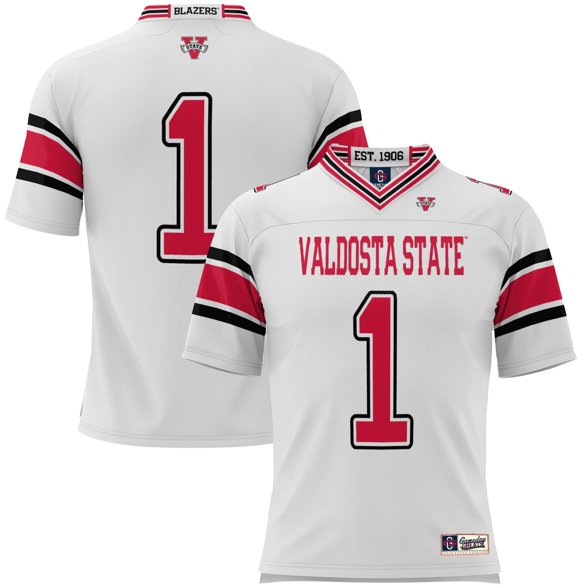 #1 Valdosta State Blazers GameDay Greats Youth Endzone 2026 Season Football Jersey - White