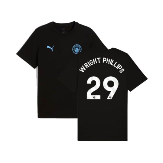 2025-2026 Man City FtblESS Tee (Black) (Wright Phillips 29)