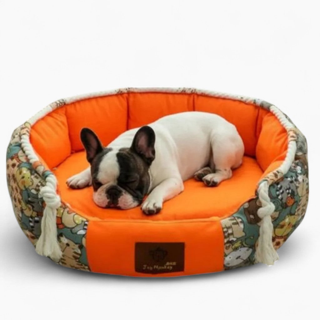 PawHaven Soft Frenchie Bed - Comfortable and Stylish Sleep Solution for French Bulldog