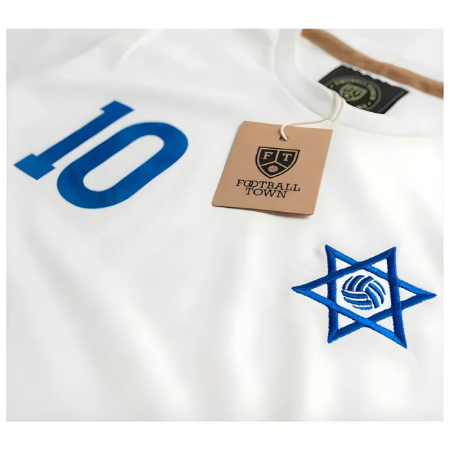 Israel Magen David 10 Retro Football Tee (White) Authentic