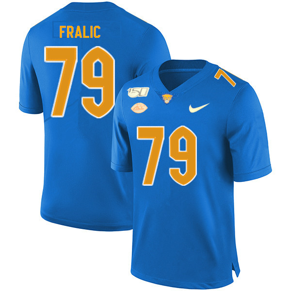 Men's None Blue 2024 moisture wicking Bill Fralic #79 home jersey