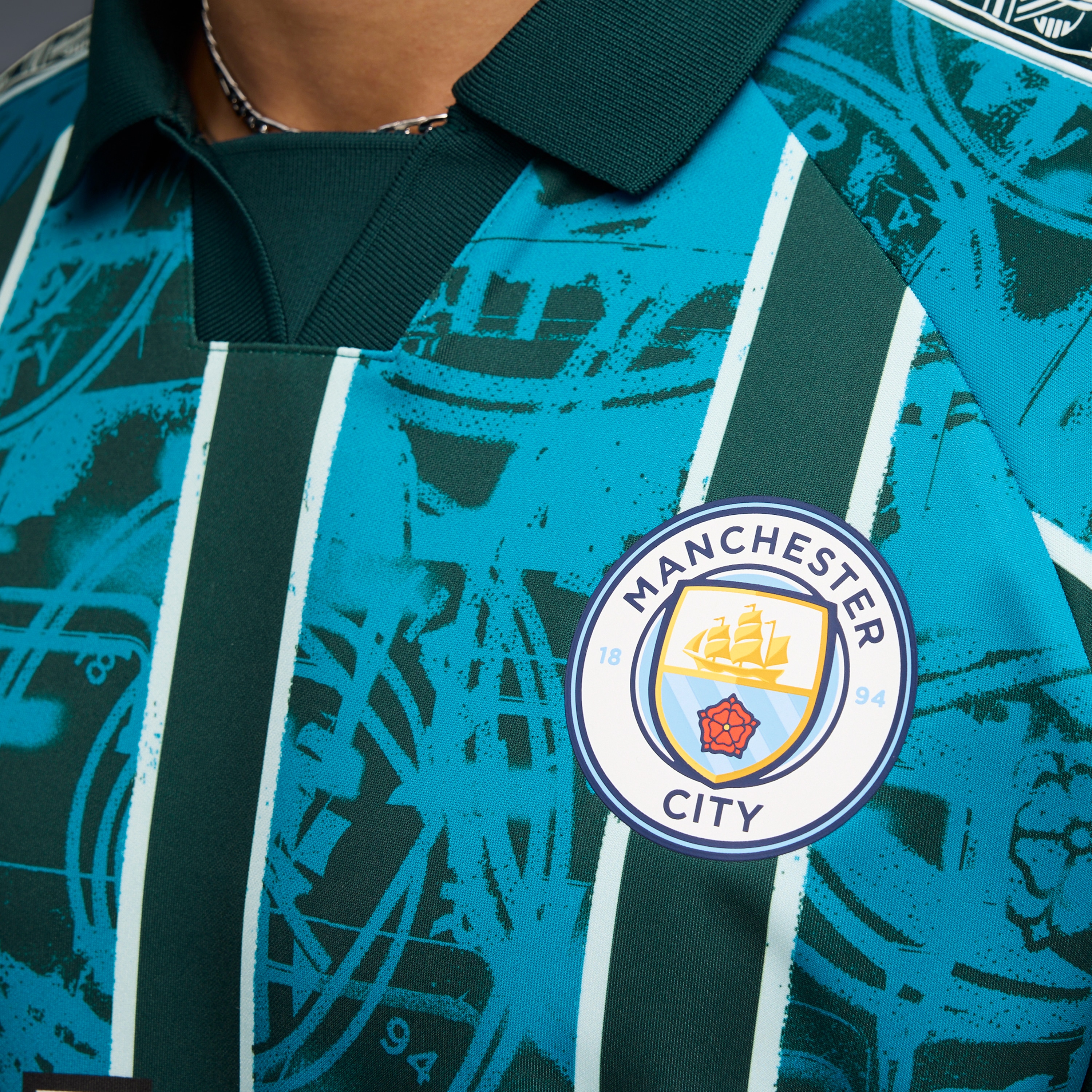 [SJH] Manchester City King Retro Fashion Jersey - Turquoise