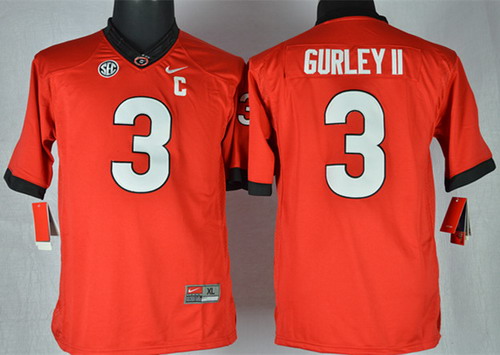 Men's UGA GA Red 2013 performance Todd Gurley #3 stitched Jersey