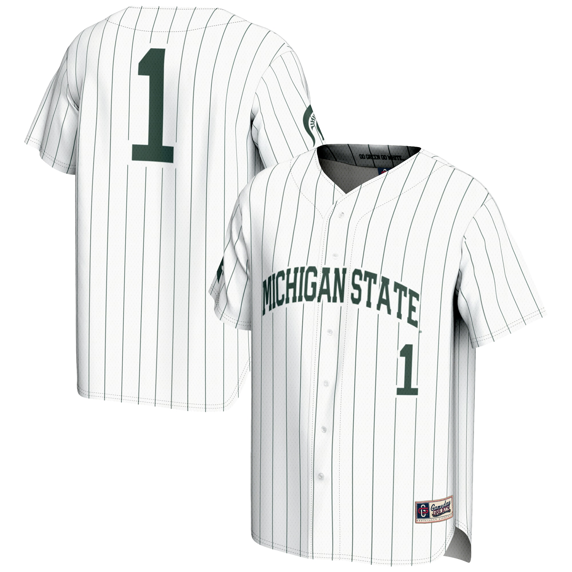 [NJP] Michigan State Spartans GameDay Greats Lightweight Baseball Jersey - White