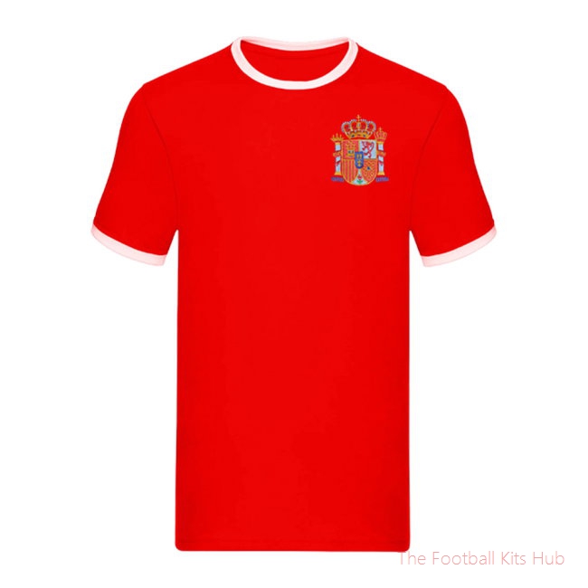Spain National Team Embroidered Ringer Tee (Red)
