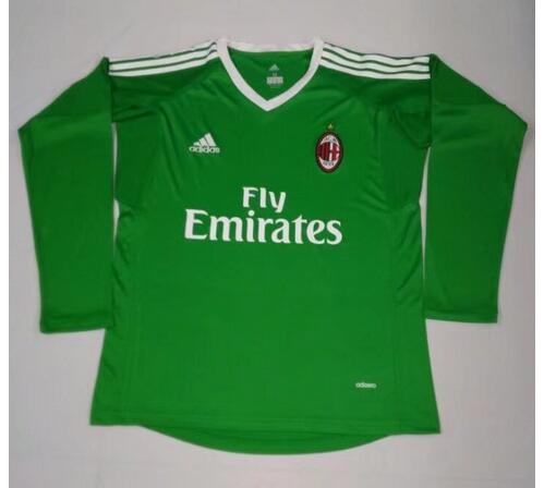 AC Milan Goalkeeper 201718 Green LS Soccer Jersey Shirt - Official