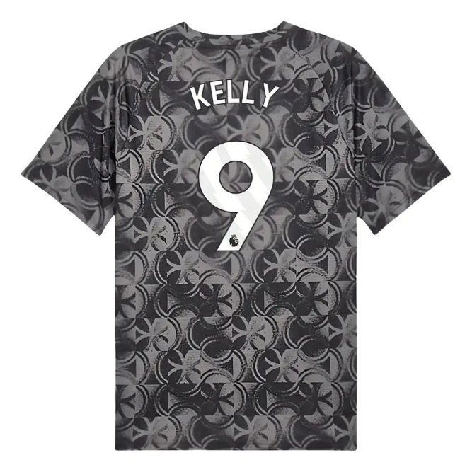 2025-2026 Man City Warm Up Jersey (Black) (Kelly 9) (Match Day)
