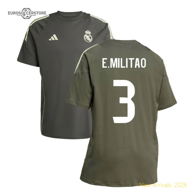 Trending 2025-2026 Real Madrid Training Tee (Utility Grey) (E.Militao