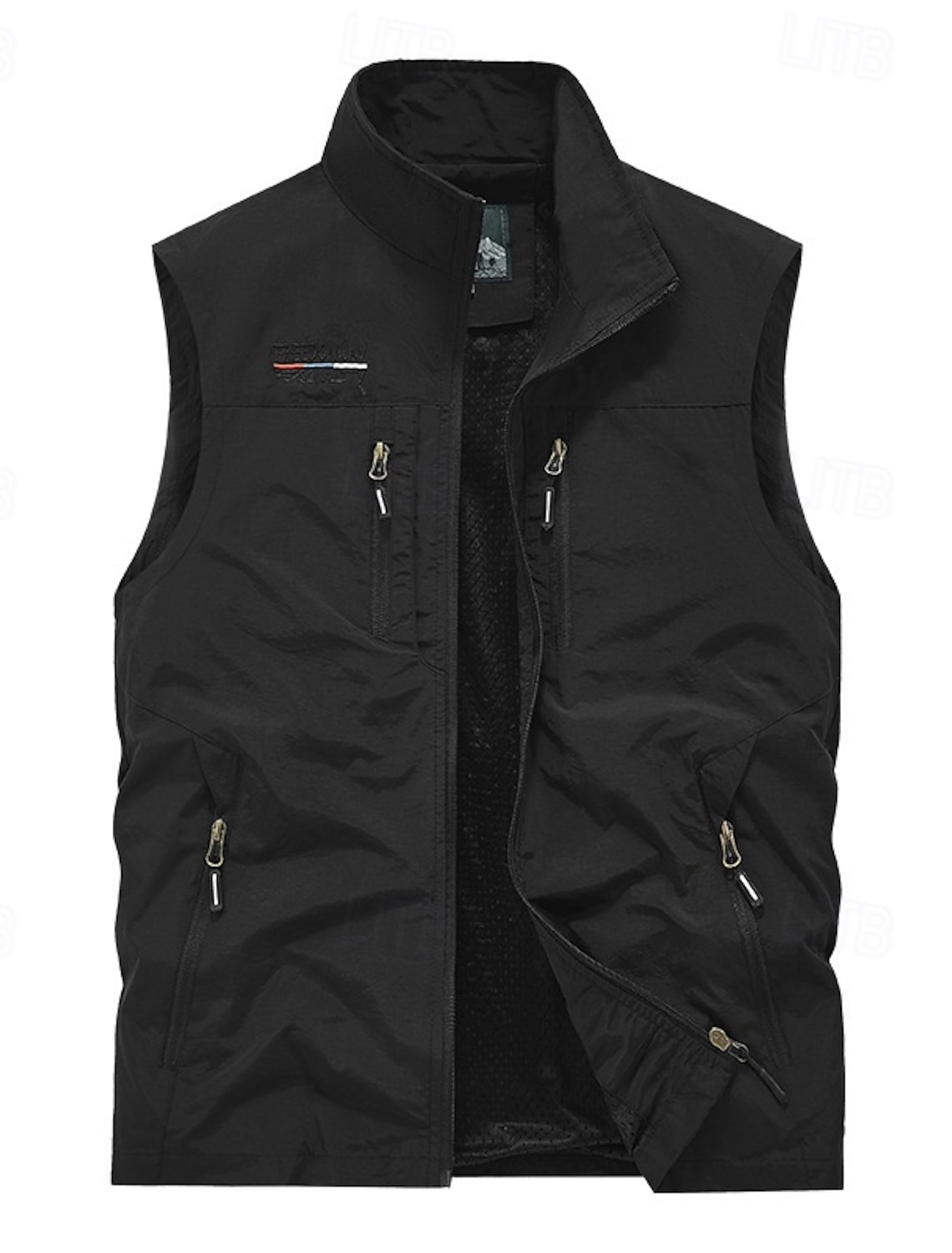 Men's Outdoor Vest Vest Fishing Vest Outdoor Daily Fashion Casual Spring Fall Pocket Polyester Comfortable Plain Zipper Stand Collar Regular Fit Black Orange Khaki Army Green Vest