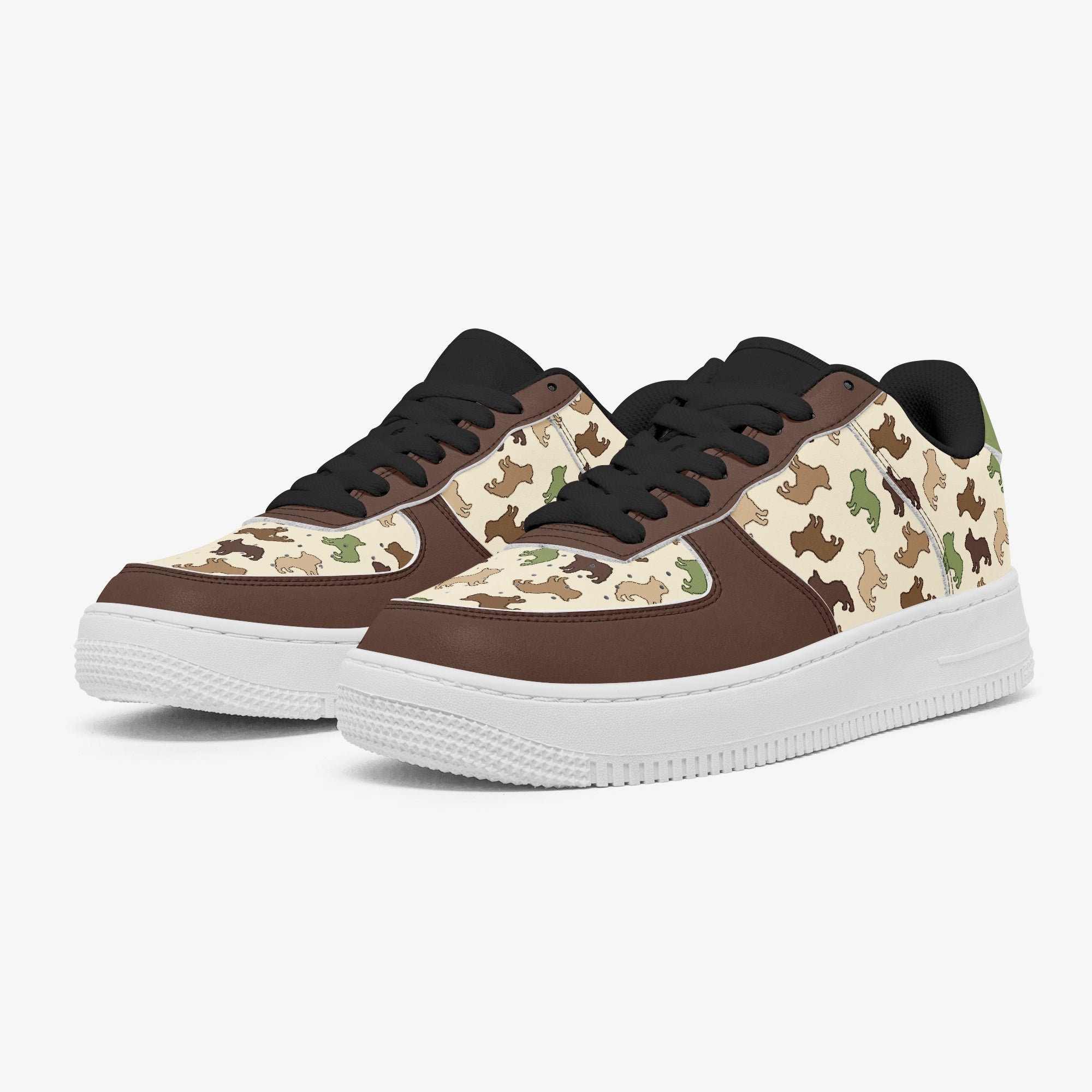 Premium Periwinkle - Low-top Leather Sneakers for French Bulldog Lovers