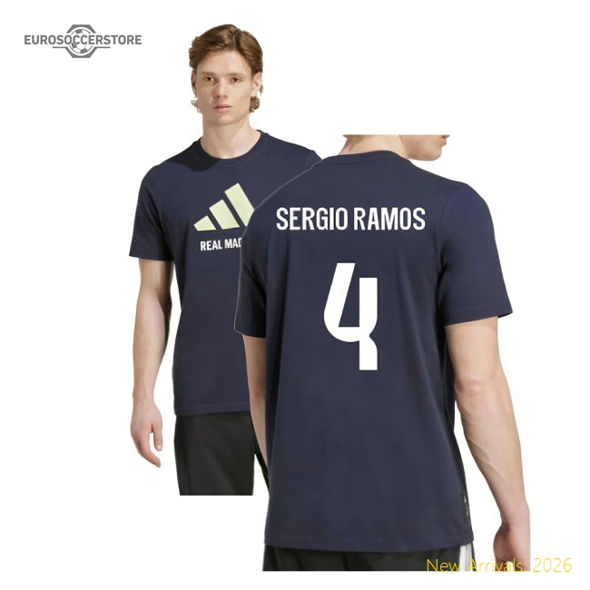 Professional-Grade 2025-2026 Real Madrid Seasonal Graphic Tee (Legend Ink) (Sergio Ramos