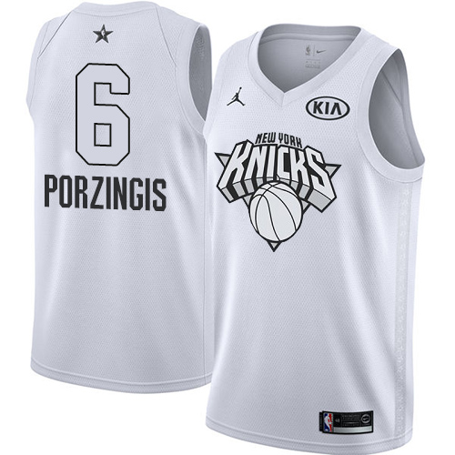 Top-Grade Knicks #6 Kristaps Porzingis 2018 Icon NBA Swingman Jersey