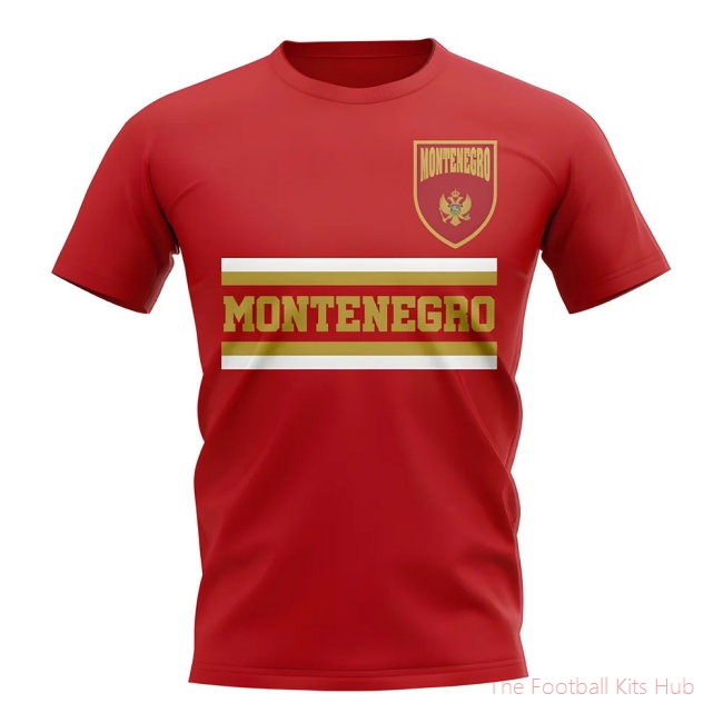 Montenegro Core Football Country T-Shirt (Red)
