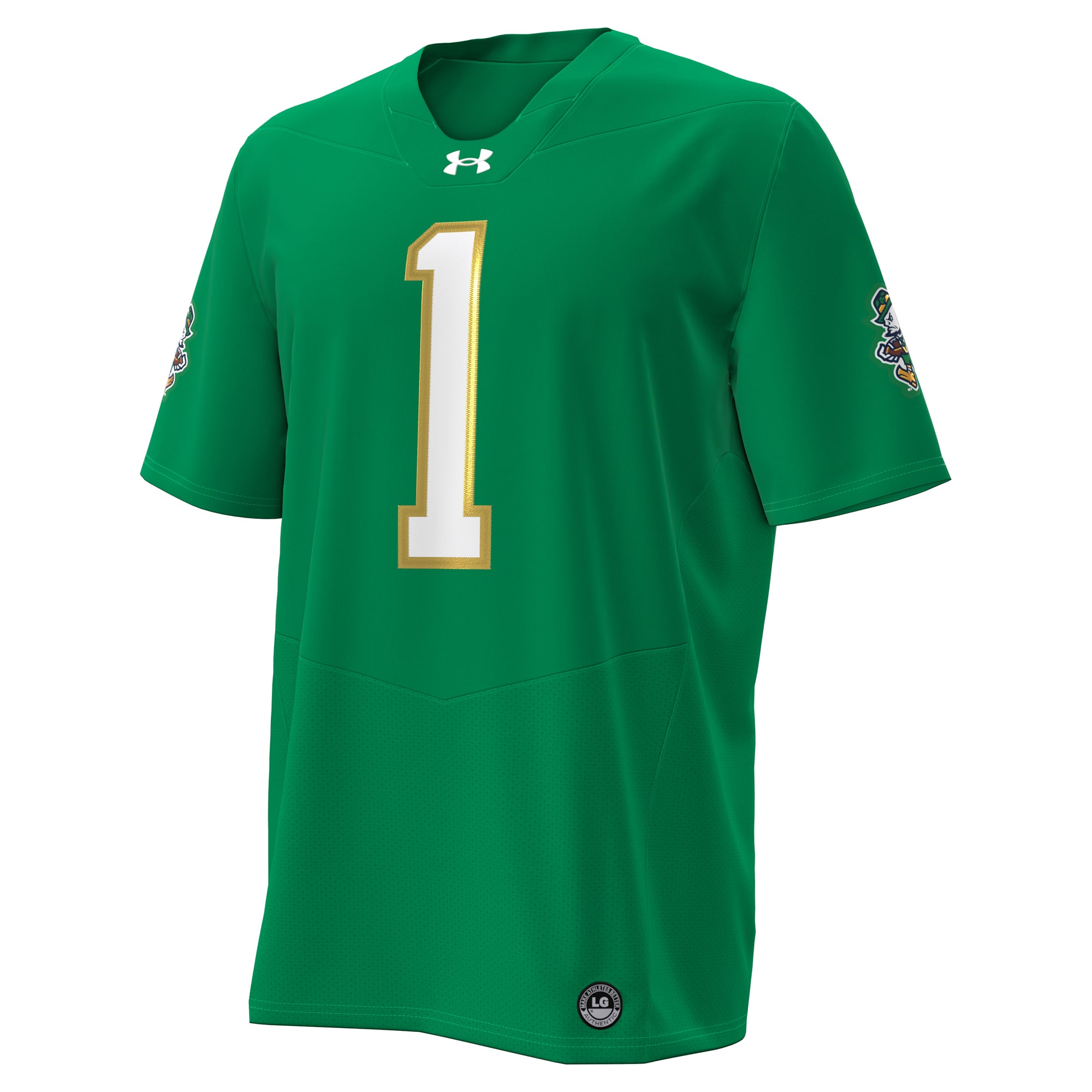 Men's #1 Kelly Green Notre Dame Fighting Irish Irish Wear Green Football Twill Jersey
