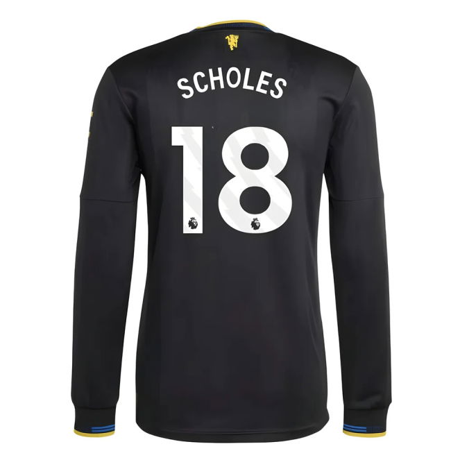Original Replica Man Utd Third Supporter Kit for Adults (Scholes 18)