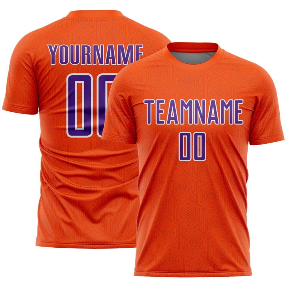Shape Custom Sports Jersey Purple-White Orange Soccer Uniform Geometric Sublimation