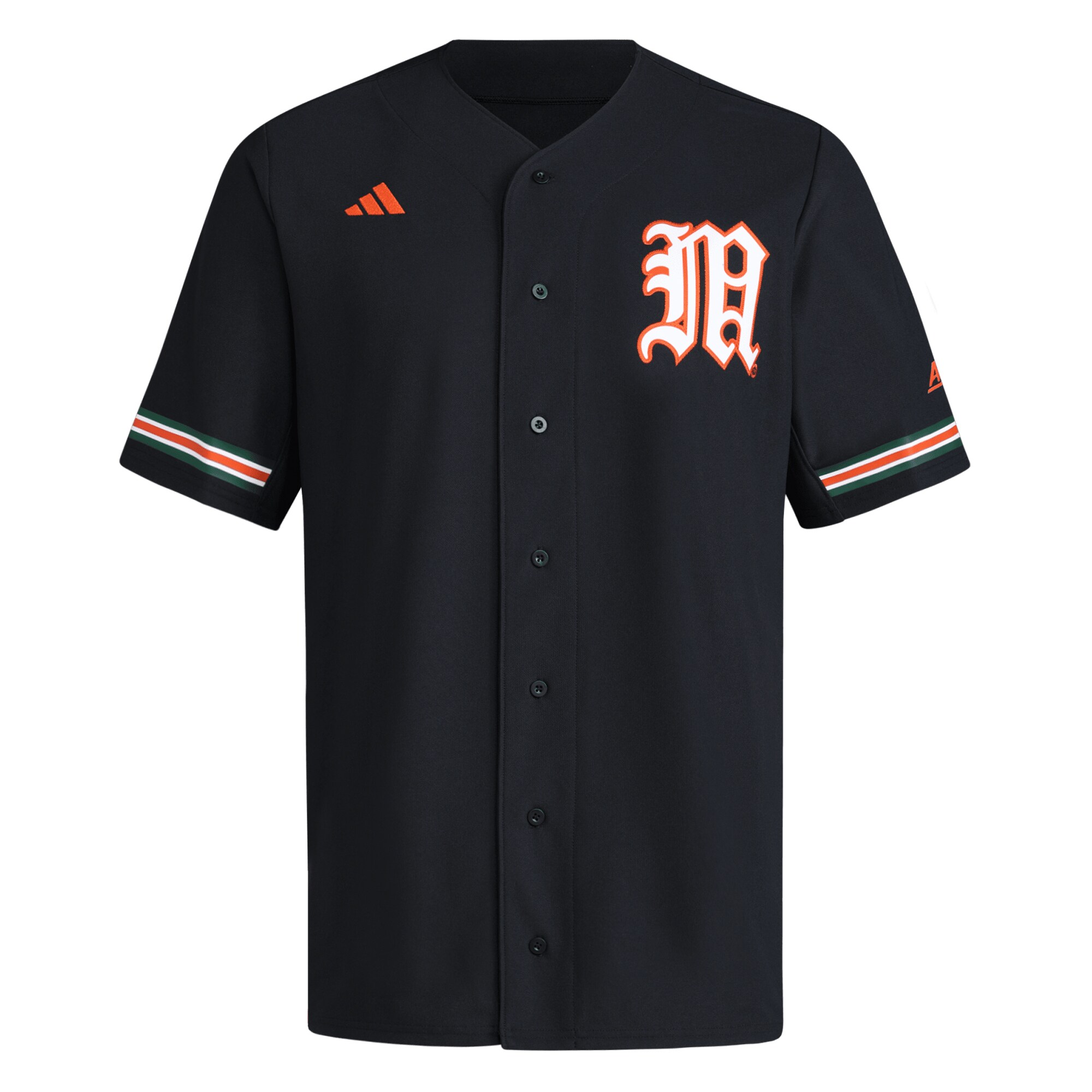 [DDG] Miami Hurricanes V-Neck Baseball Jersey - Black
