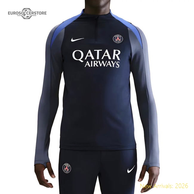 Authentic 2025-2026 Psg Strike Dri-Fit Drill Top (Navy)